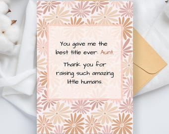Tarjeta de felicitación para hermana, tarjeta hecha a mano para el Día de la Madre para cuñada, regalo del Día de la Madre de tía hermana, tarjeta para cuñada