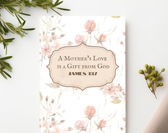 Christian Mother's Day card, Handmade Bible Verse Mother's Day, Mother's Day Gift for Mommy Mom, Faith Religious Card From Daughter Son