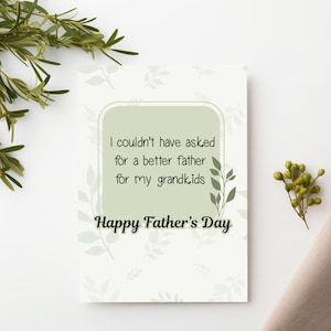 Tarjeta del Día del Padre para un Yerno, Tarjeta del Día del Padre Hecha a Mano por los Suegros, Regalo del Día del Padre para el Papá Nieto, Tarjeta de la Suegra