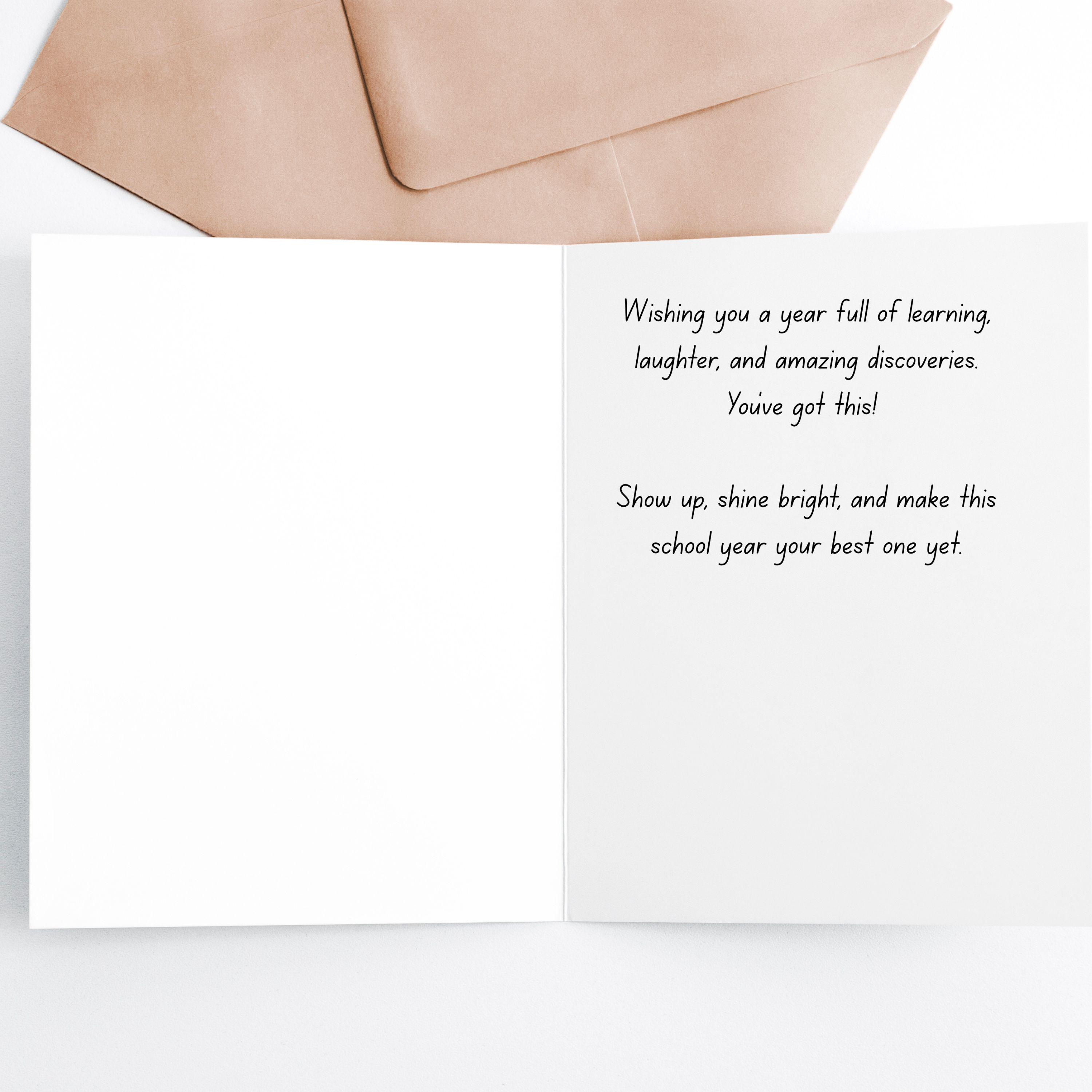 Custom Back to School Greeting Card, First Day of School Card, Card ...