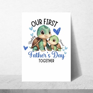 Aangepaste kaart voor onze eerste vaderdag, schattige eerste vaderdagwenskaart van pasgeboren zoon, gepersonaliseerd cadeau voor Vaderdag,