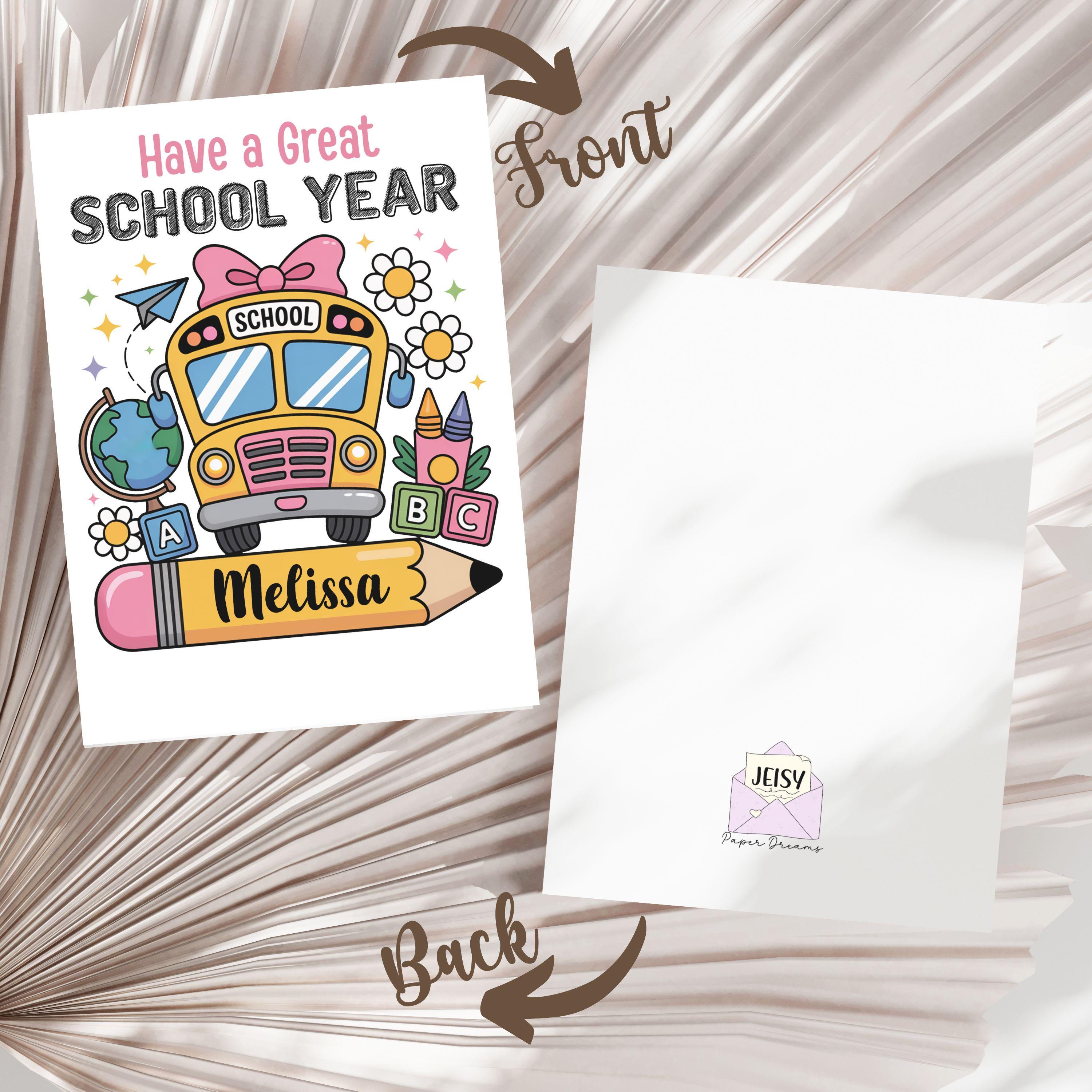 Custom Back to School Greeting Card, First Day of School Card, Card ...