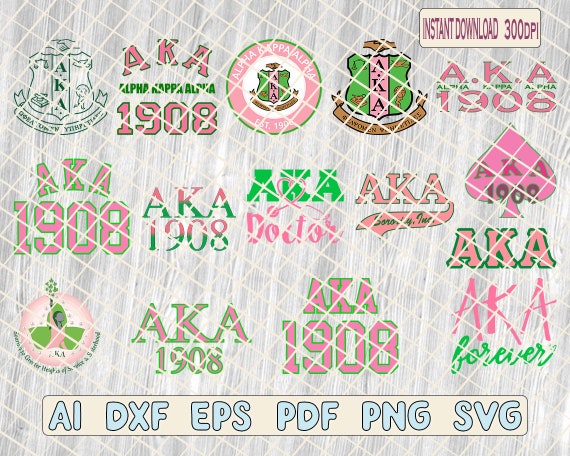 AKA svg, Alpha Kappa Alpha Sorority svg, 15 Bundle Designs, Greek Letters PNG, Greek Svg, for Cricut + Silhouette, Instant Download