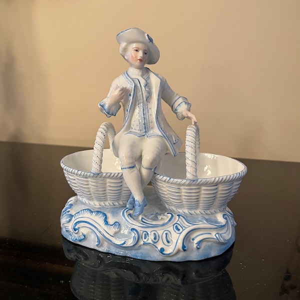 Rare Antique Charles Levy & Co Porcelain Figurine French collectible blue