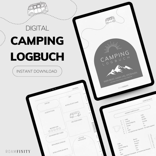 Reisejournal für Camper: Digitales Logbuch für unvergessliche Momente - Reiseplaner, Reise tracker, Tracker, Wohnwagen, Wohnmobil, Camper