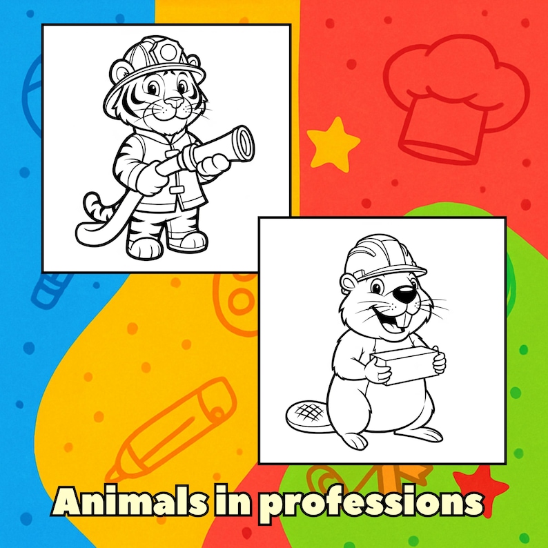 Professions Animals Animals in Professions Coloring Pages | 15 Printable Animal Jobs ...