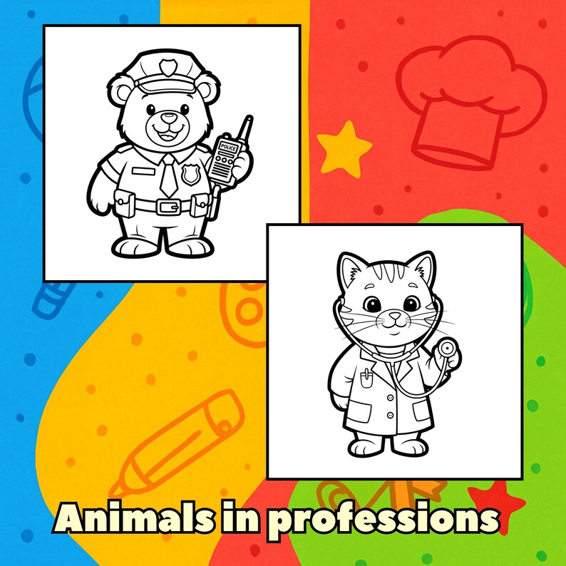 Professions Animals Animals in Professions Coloring Pages | 15 Printable Animal Jobs ...