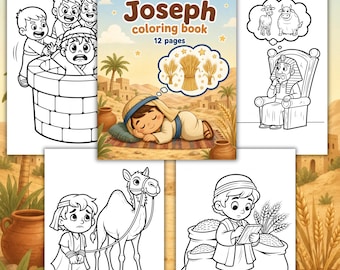 Joseph Bible story coloring book for kids | Christian coloring pages about Joseph's life