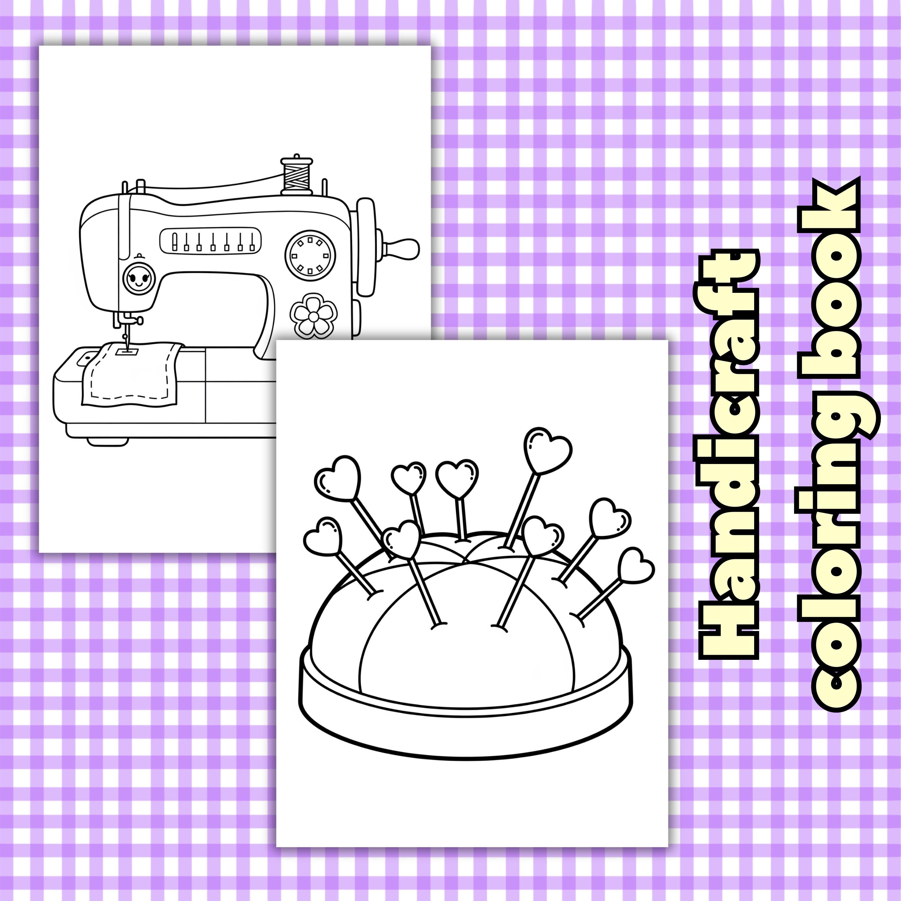 Handicraft Coloring Book | DIY Craft Coloring Pages | Sewing, Knitting ...