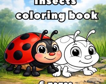 Insekten-Malvorlagen für Kinder | Niedliches Insekten-Malbuch | Marienkäfer, Biene, Schmetterling