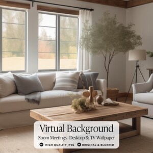 Modern Farmhouse Aesthetic, Zoom Home Office Background, Professional Virtual Background Video Conferences, Work from Home Microsoft Teams