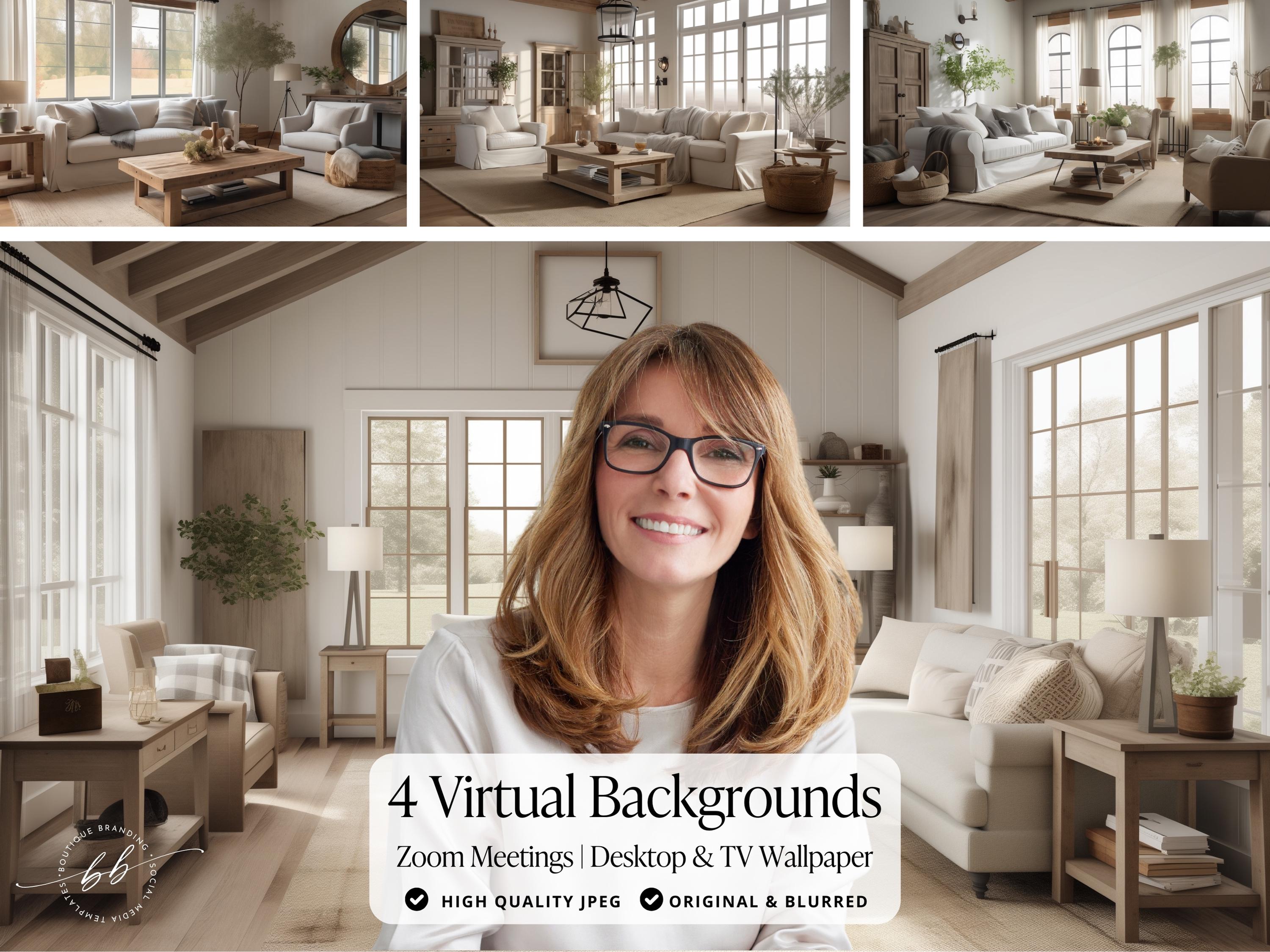 Modern Farmhouse Aesthetic, Zoom Home Office Background, Professional ...