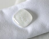 Winter White Dichroic Glass Mens Tie Tack TC004