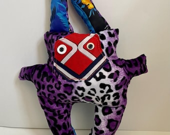 Mr. Bold Handmade Plush Toy: Upcycled Fabric Art Doll