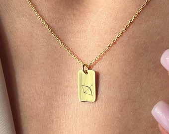 Sterling Silver Archery Bow Necklace • Sports Pendant, Gift for Archer