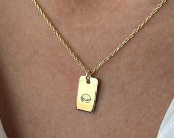 ハンバーガーネックレス ハンバーガーペンダント – 925スターリングシルバーフーディー