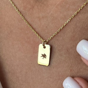 Collana Avvoltoio · Argento Sterling 925 · Gioielli con Animali · Ciondolo con Targhetta · Regalo per gli Amanti degli Avvoltoi · Gioielli Divertenti · Regali Carini