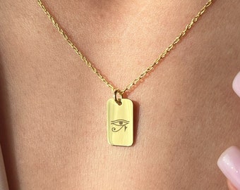 Sterling Silver Eye of Horus Necklace • Egyptian Jewelry, Gift for Protection