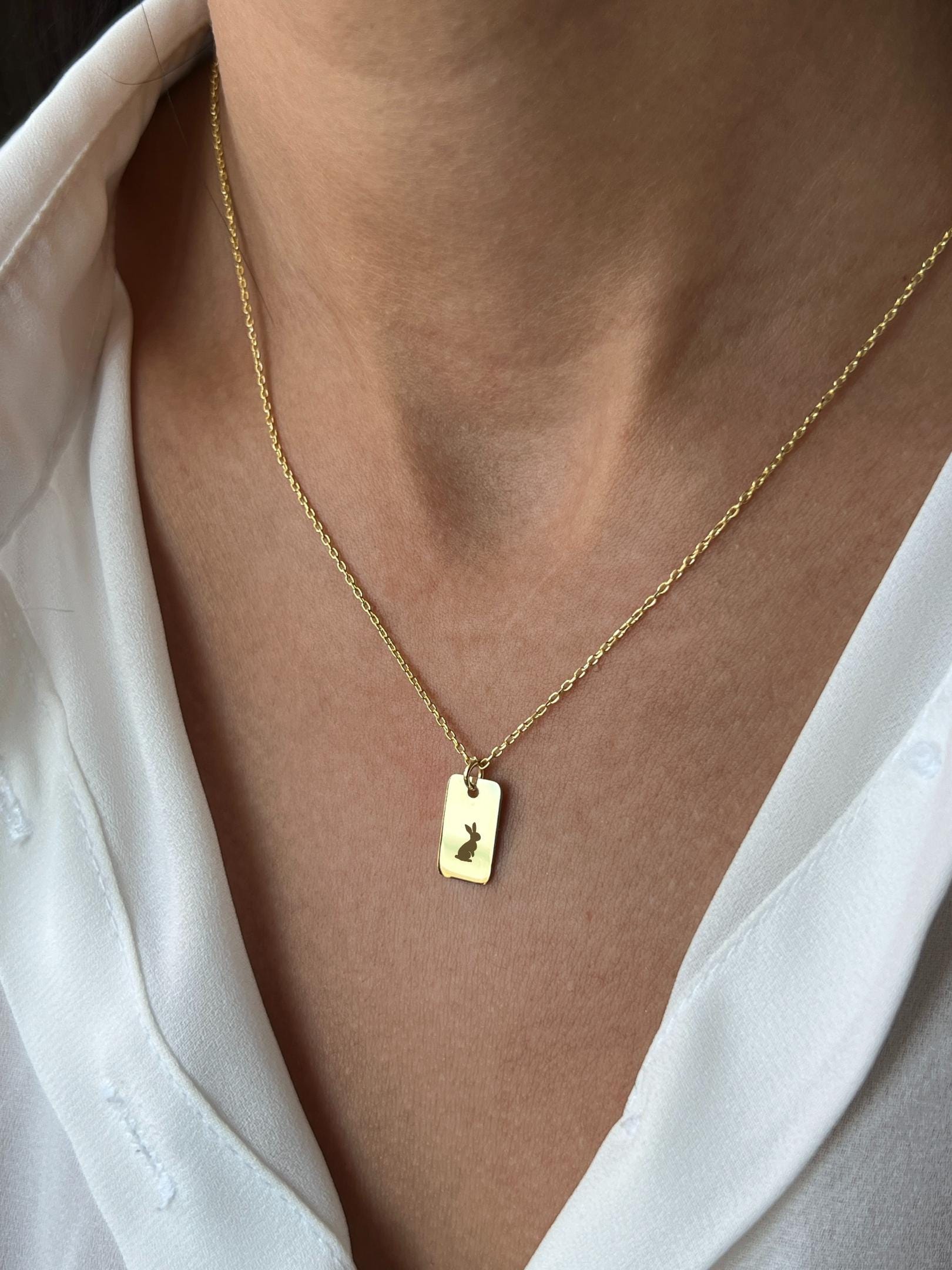 Famuan Ciondolo a forma di coniglio, in argento Sterling 925