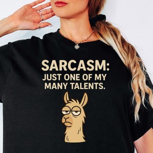 Sarcasm Funny Llama Shirt – Just One of My Many Talents Tee – Snarky Animal Graphic – Witty Gift Idea for Adults