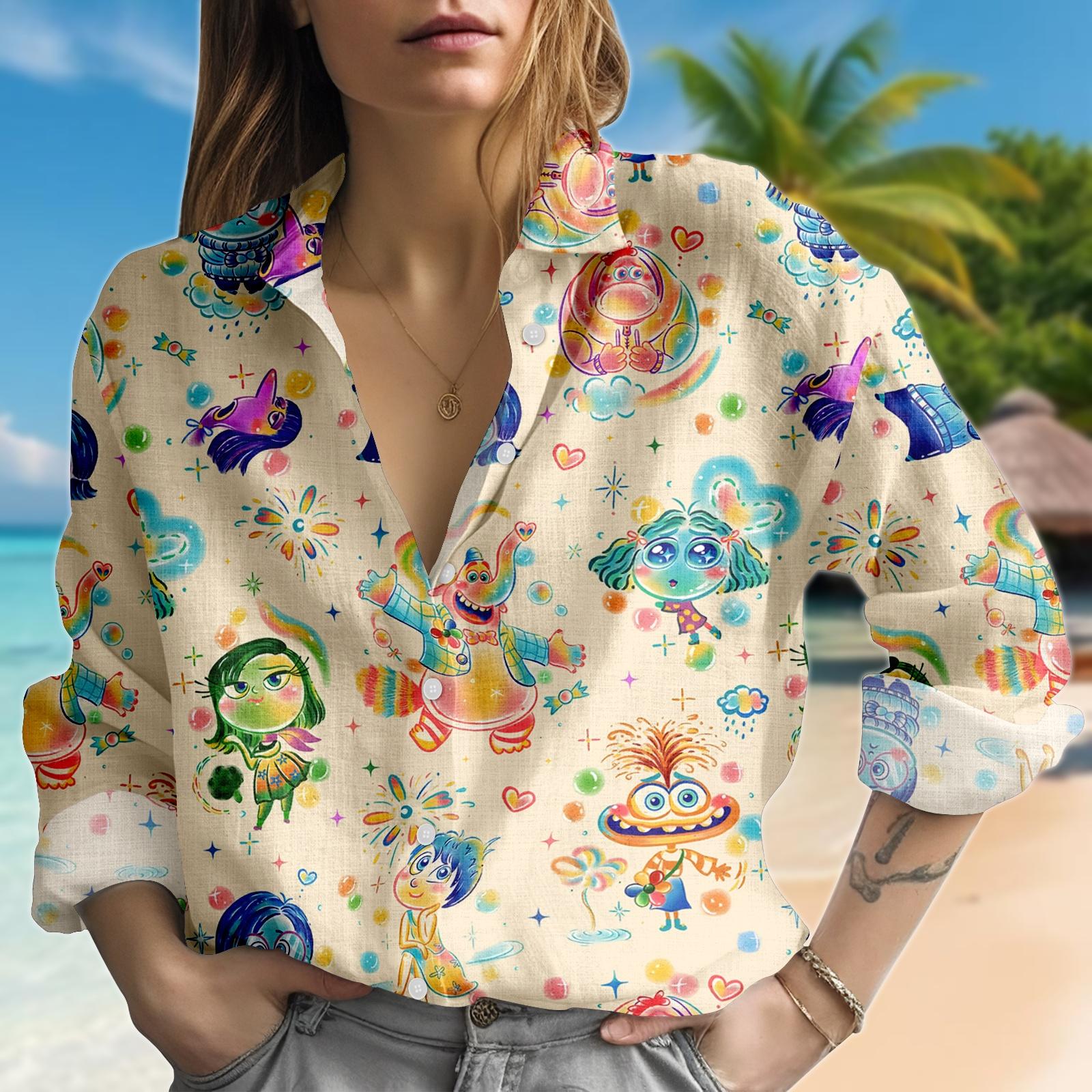 Discover Inside Out Disney Button-up Blouse for Women