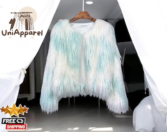 Women's Plush Fur Coat | Loose-Fit Cozy Winter Jacket | Solid Color Warm Outerwear | Fashionable Cold-Weather Trendy Outfit
