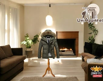 Hooded Thick Down Jacket | Casual Warmth & Windproof Protection | Outerwear for Cold Weather | Fashionable Winter Faux Coat