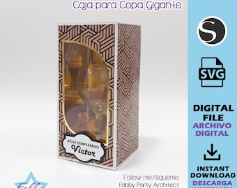 Giant Wine Glass Box Template | Cutting File for Cricut and Silhouette