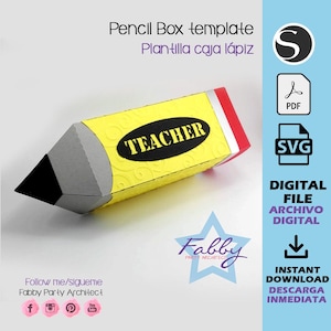 Pencil Box template / SVG, PDF, Silhouette Studio
