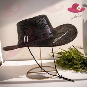 Chapeau de cowboy rigide, Chapeau de cowboy classique pour adultes avec cordon réglable, Costume occidental, accessoire de fête des Fêtes, Chapeaux personnalisés