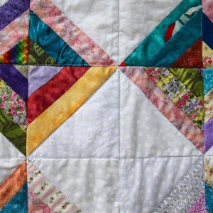 Scrappy Multi-Color Strip Quilt by MadeMarion image 3