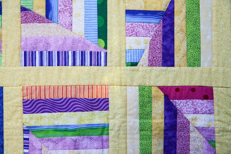 Scrappy Multi-Color Quilt by MadeMarion image 4
