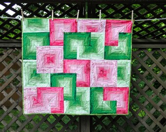 Pink and Green Fresh Sliced Watermelon Quilt by MadeMarion