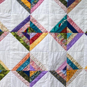 Scrappy Multi-Color Strip Quilt by MadeMarion image 2