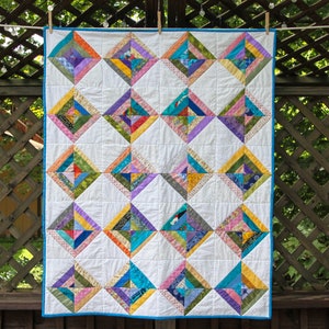 Scrappy Multi-Color Strip Quilt by MadeMarion image 1