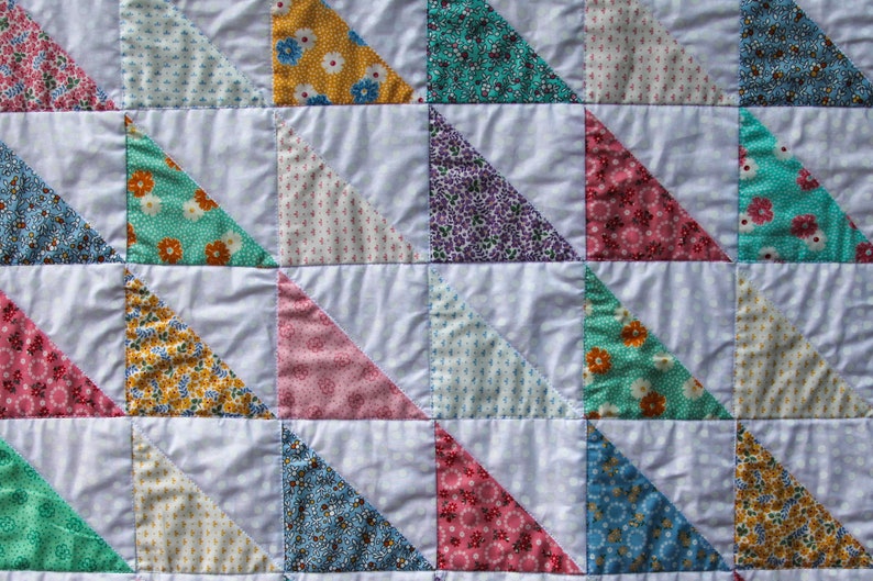 Floral Half Square Triangle Quilt by MadeMarion image 2