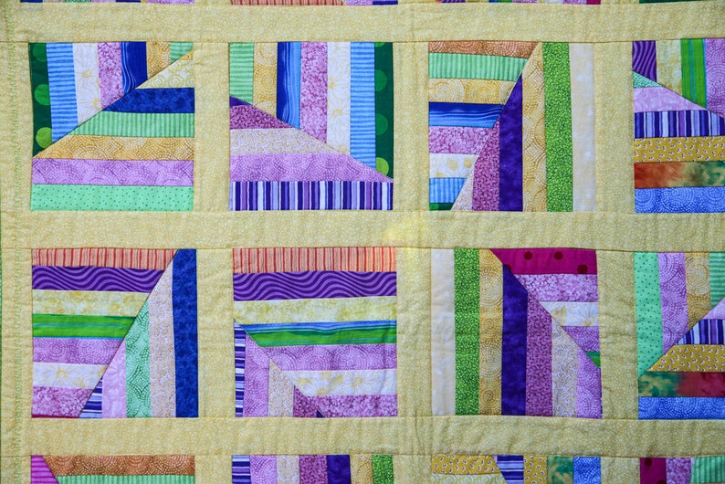 Scrappy Multi-Color Quilt by MadeMarion image 3