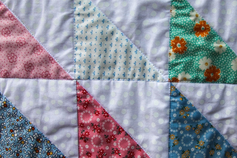 Floral Half Square Triangle Quilt by MadeMarion image 3