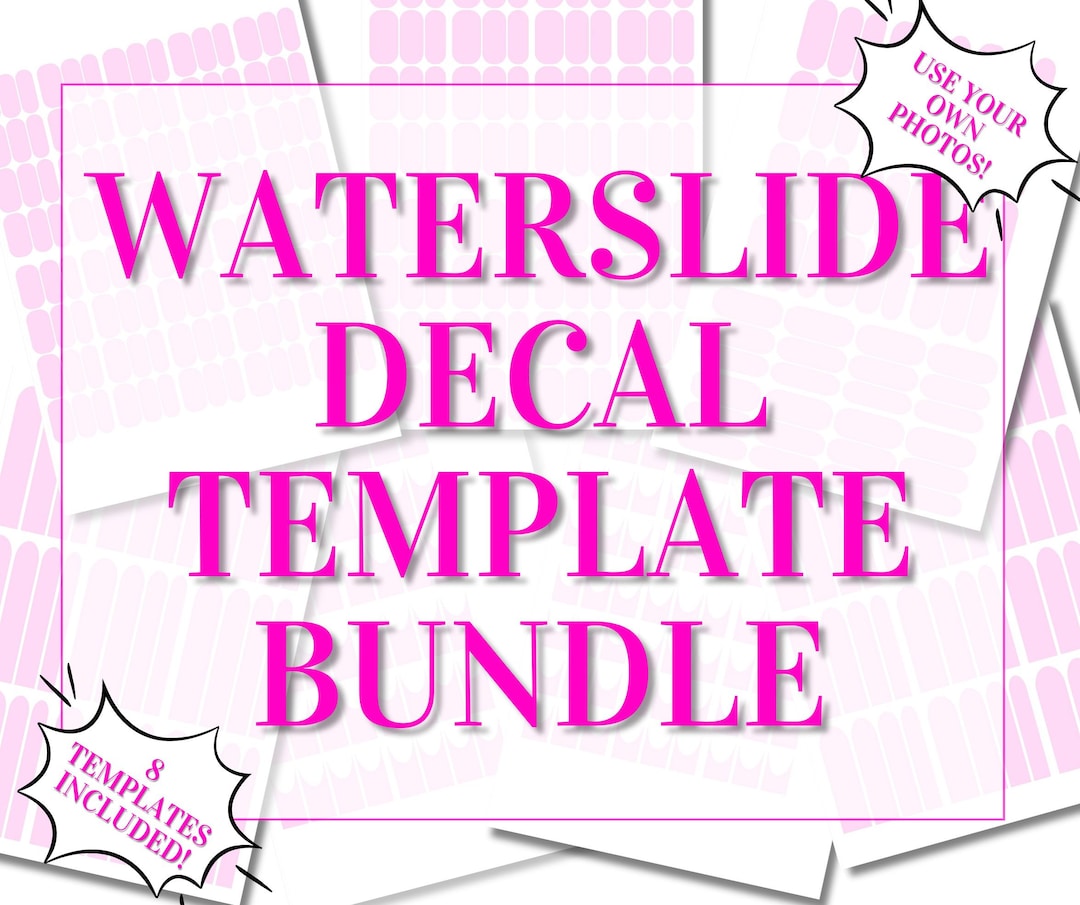 Waterslide Nail Decal Template | Canva Template | Printable Decals ...