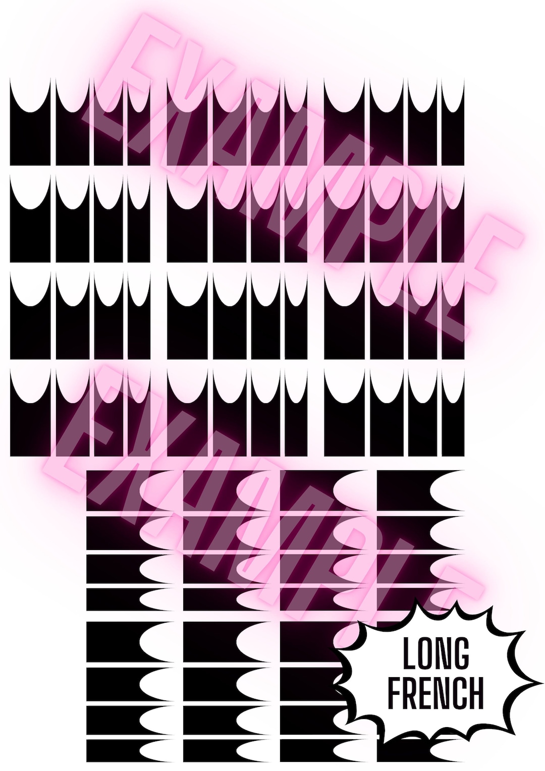 Waterslide Nail Decal Template Canva Template Printable Decals Waterslide Nail Decal Template Canva Template Printable Decals