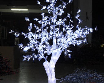 Outdoor Garden White Handmade 5ft/1.5m LED Cherry Blossom Tree Light Clear Flower Clear Leaf Wedding Holiday Party Gift Housewarming Decor