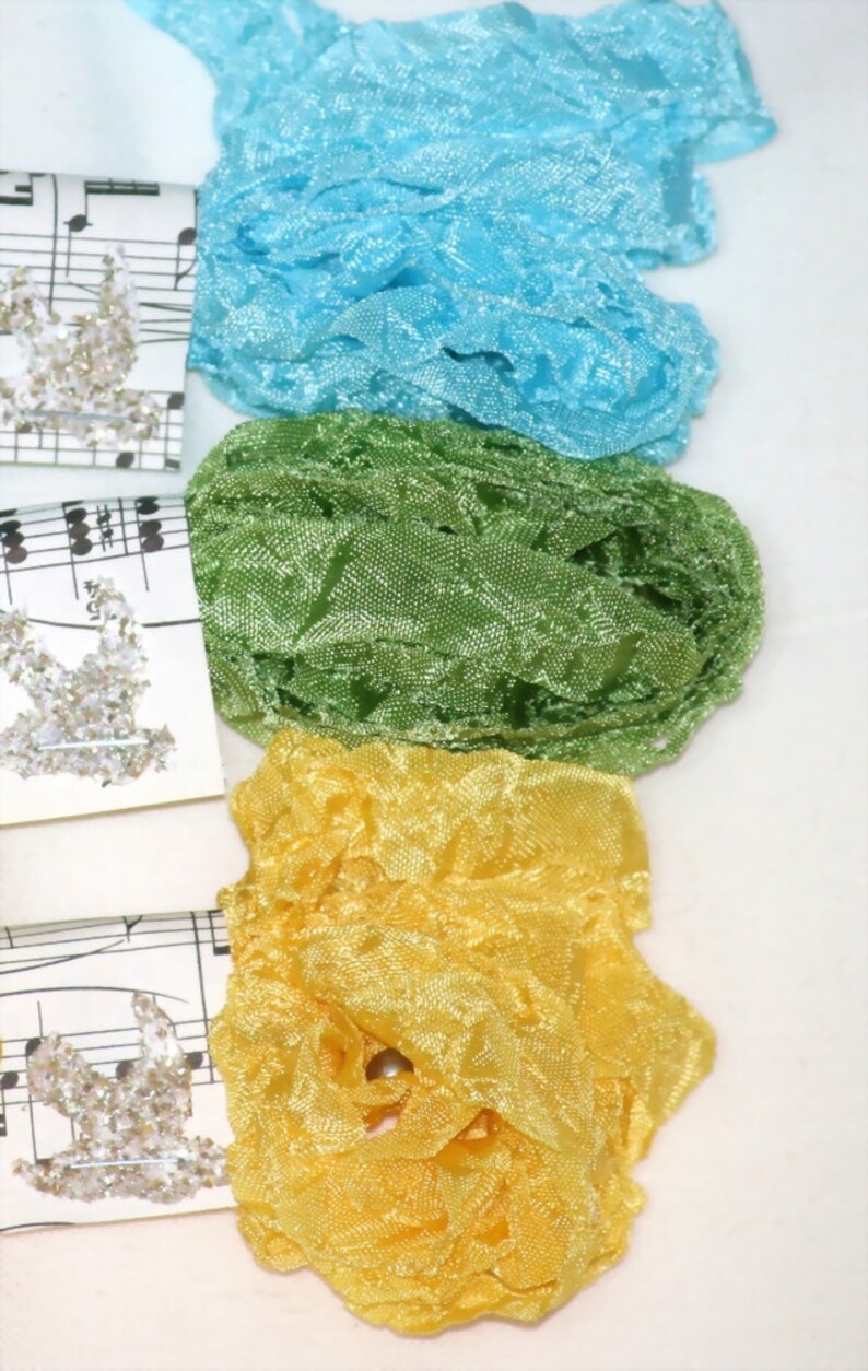 Seam Binding Ribbon Aqua Ribbon Yellow Ribbon 18 YARDS Green Ribbon Crinkle Ribbon FESTIVAL