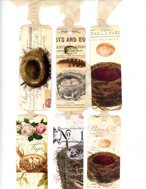 Vintage Bird Nest Bookmarks Nests and Eggs Bookmarks For Etsy