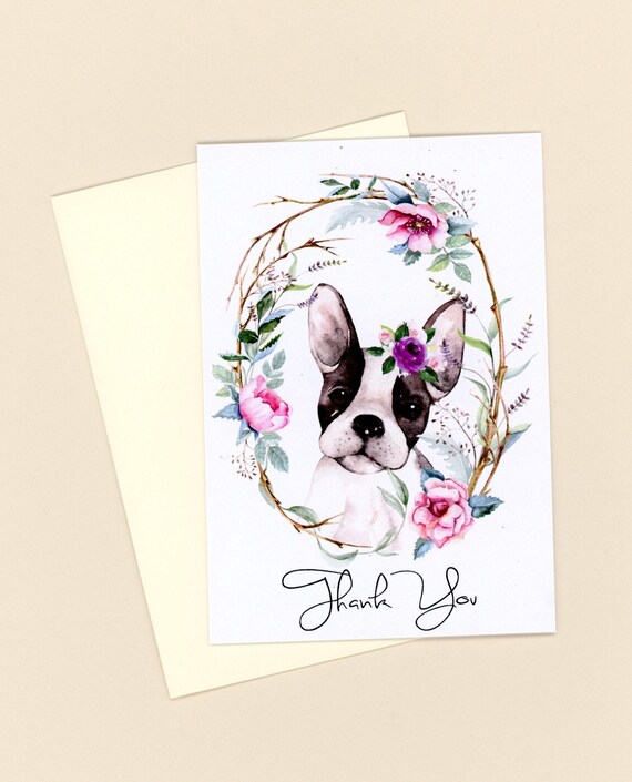 Blank Thank You Cards Dog Lover Flat Cards Note Cards | Etsy