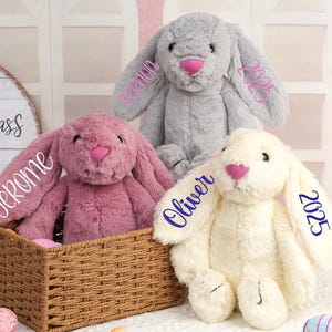 Custom Monogrammed Bunny Rabbit,Embroidered Easter Bunny Rabbit,Plush Bunny Toy,Bunny Soft Plush Toy,Easter gifts for baby,Baby Shower Gift