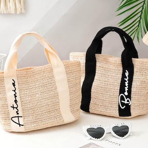 Custom Beach Straw Bags,Bridesmaid Tote Bags,Burlap Gift Tote Bag,Bridal shower bag,Bachelorette Party Bag,bridesmaid proposal,Wedding Favor