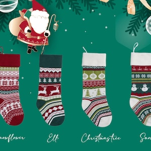Embroidered Wool Christmas Stocking: Family Holiday Decor image 7