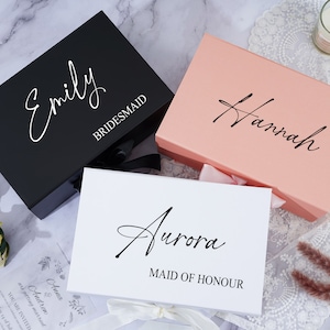 Lege doos bruidsmeisje, doos bruidsmeisje voorstel, doos aangepaste cadeaus bruidsmeisje met naam, Will You Be My Bridesmaid, Huwelijkscadeaus