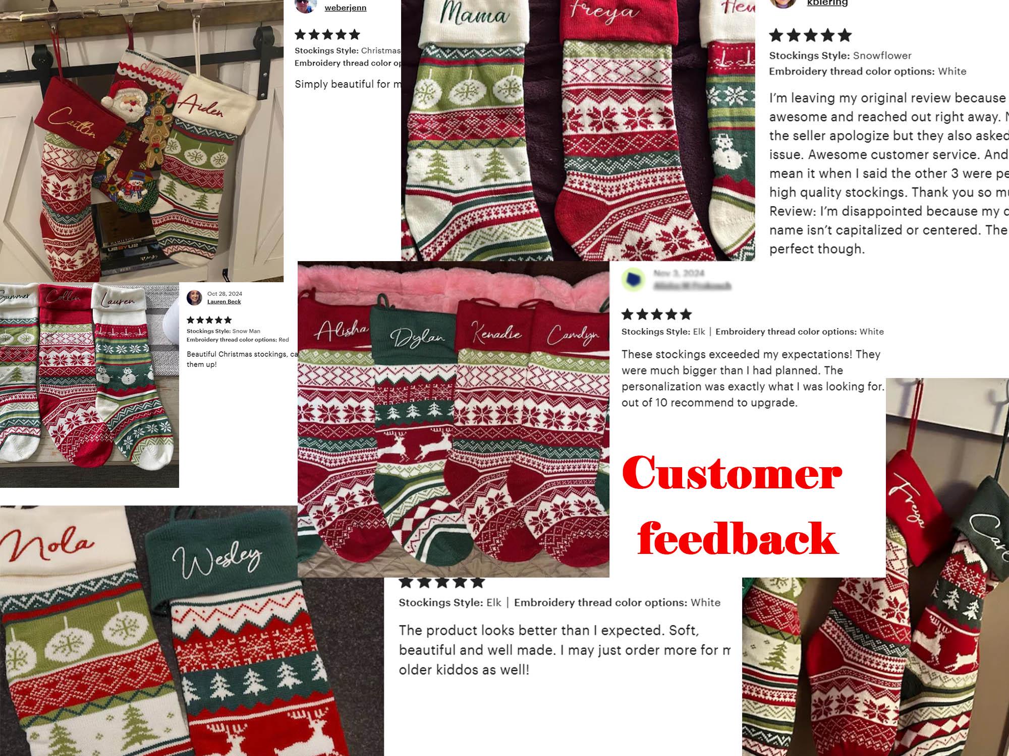 Embroidered Family Holiday Stockings,Christmas Stocking,2024 Christmas Knit Stocking,Christmas Décor,Christmas gift for family,holiday decor