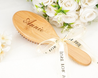 Personalized Bridesmaid Comb with Name, Custom Wood Comb Gift, Wedding Party or Proposal Favor